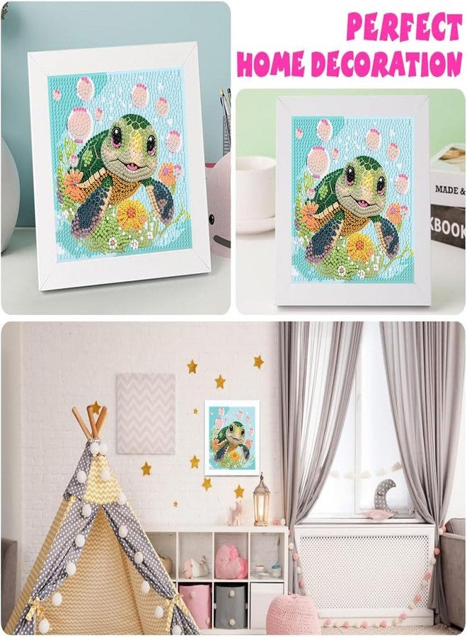 xackcme Sea Turtle Diamond Art Painting Kits for Kids with Frame, Animal Diamond Art for Kids Ages 4-8-12, Easy Kid Gem Painting Kit with Beautiful Package for Gift Home Wall Decor (7x7 inch) - Image 5